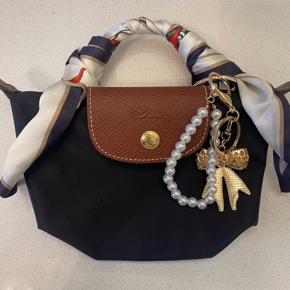 Longchamp Handbags - MINI LONGCHAMP BLACK AND COGNAC!! Gorgeous!!! New!!!!